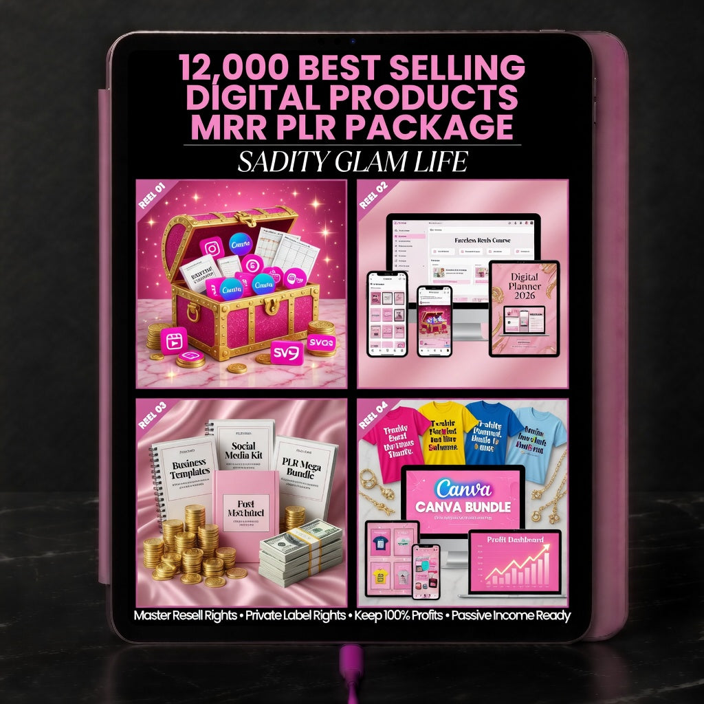 Sadity Glam: 12,000 Best Selling Digital Products (MRR & PLR Rights)