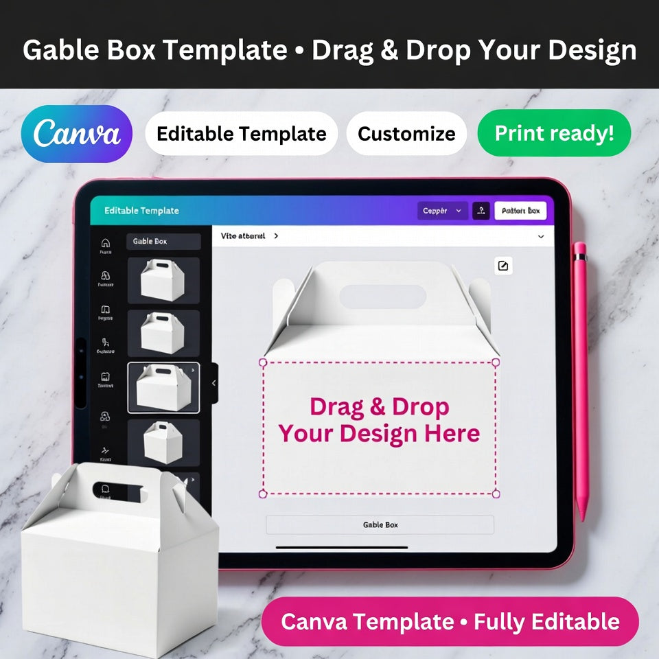 Blank gavel box Canva editable template