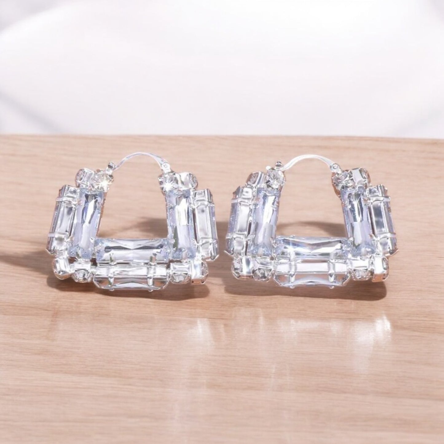 Square Ice Hoop Earrings