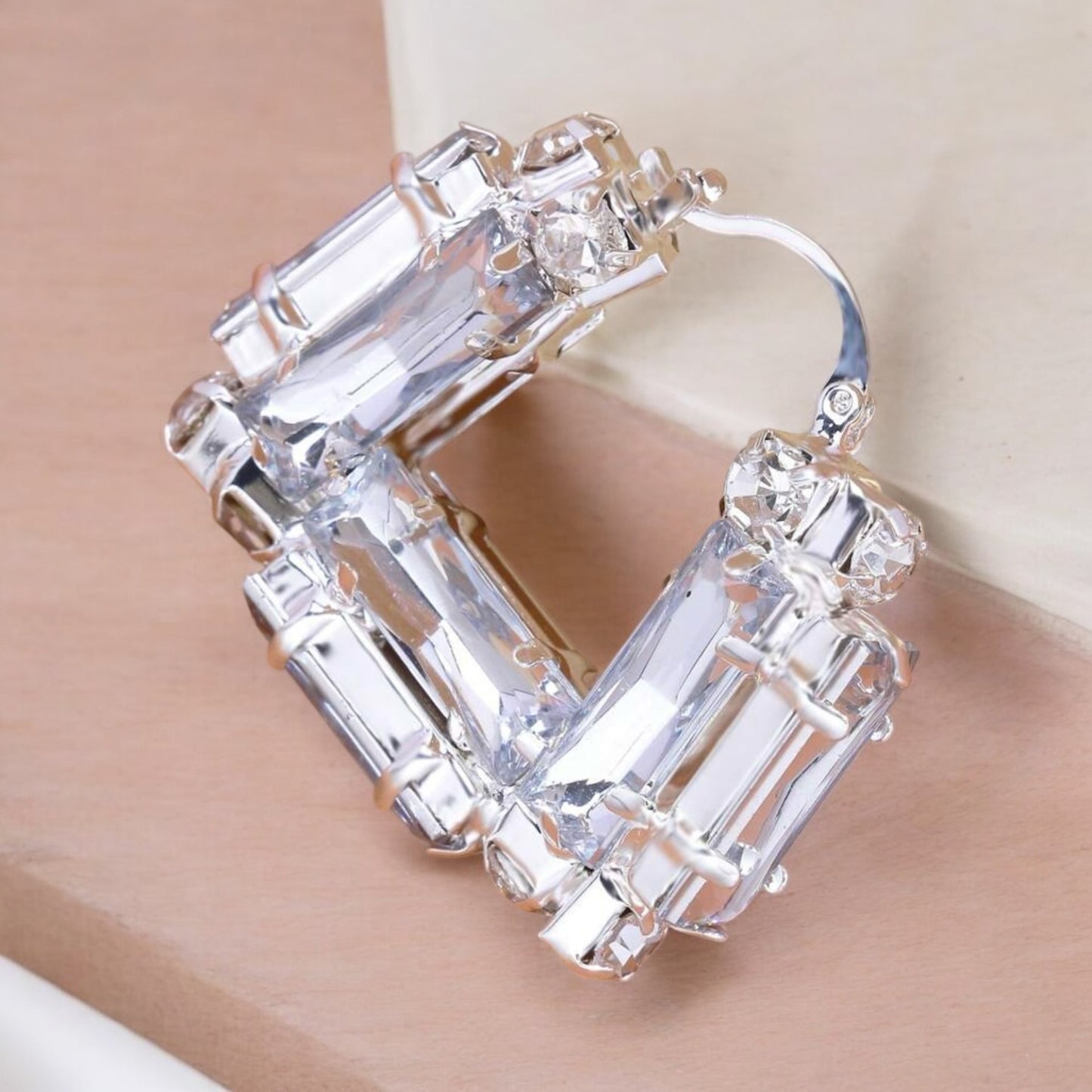 Square Ice Hoop Earrings