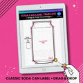 Canva editable template soda can label