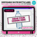 Canva editable template water bottle label