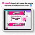 Canva editable template airheads  wrapper