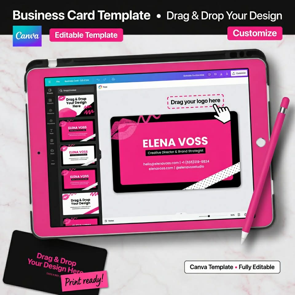 Blank Canva business card template